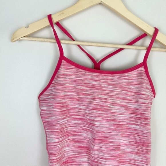 Lululemon Pink Striped Racer Back Cami - Picture 2 of 4